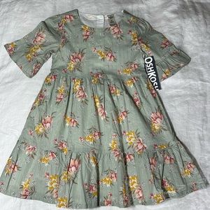 Oshkosh Floral Ruffle Bell Sleeve Dress